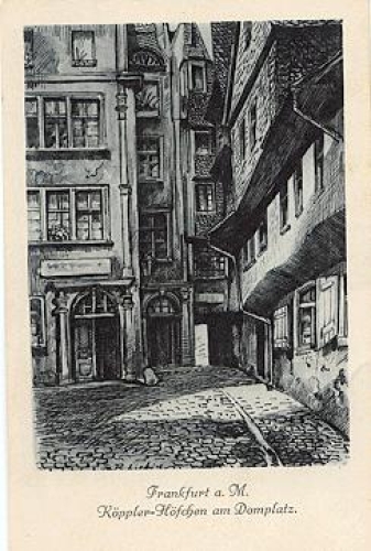 Frankfurt Main Koeppler-Hoefchen am Domplatz artist card Liebig *ca. 1920