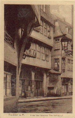 Frankfurt Main Hinter dem Lämmchen Zum Mohrenkopf o 25.5.1918 Bahnpost Eisenach - Frankfurt Zug Nr. 243 