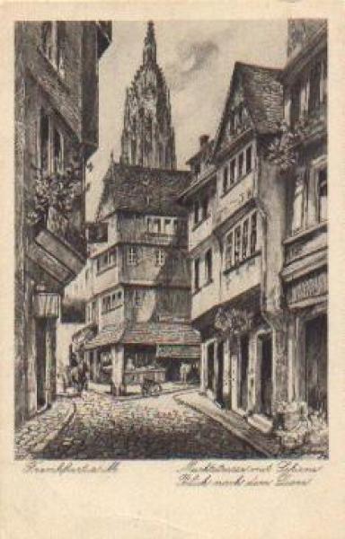Frankfurt Main Markstrasse with Schirne artist card Liebig *1920