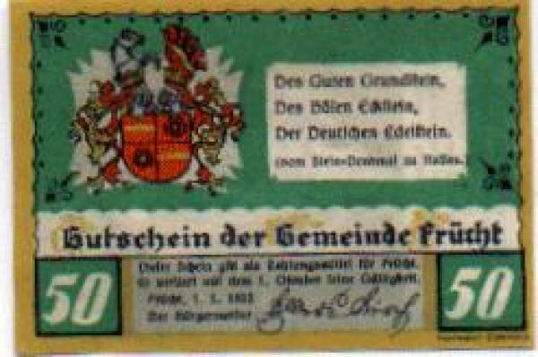 56132 Frucht city emergency money 50 pfennigs 1922