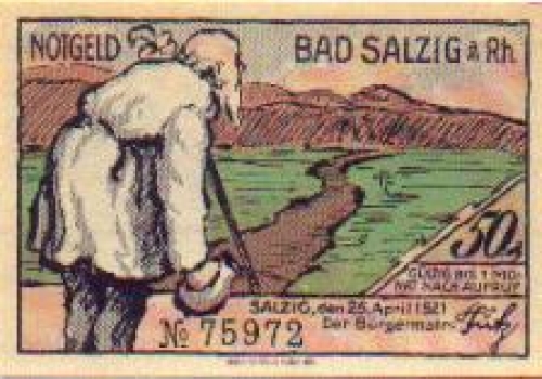56154 Bad Salzig City emergency money 50 pfennigs 1921