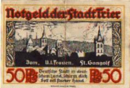 Trier city emergency money 50 pfennigs 1921