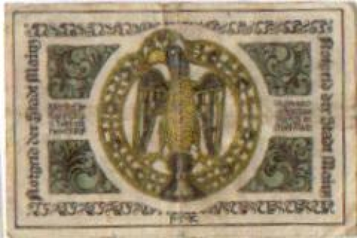 Mainz city emergency money worth 50 Pfennig Vogel 1921