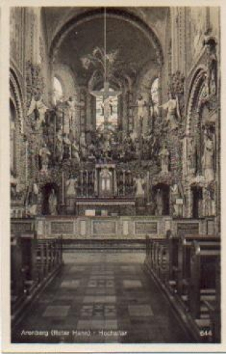 56072 Arenberg Roter Hahn Hochalter Innenansicht * ca.1930