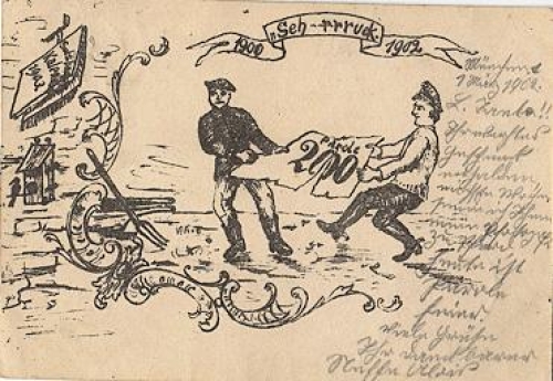 Reservist card Humor o 2.3.1902