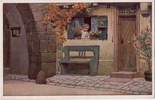 Paul Hey, folk song cards No. 31 artist card used. circa 1920