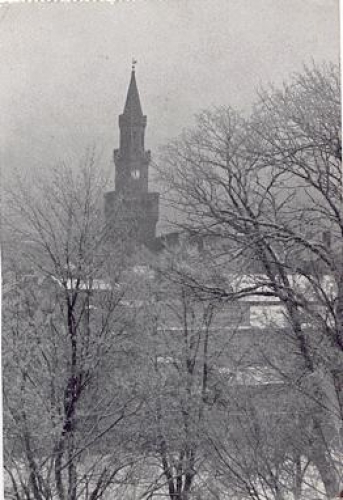 Oppen town hall tower Silesia * approx. 1959