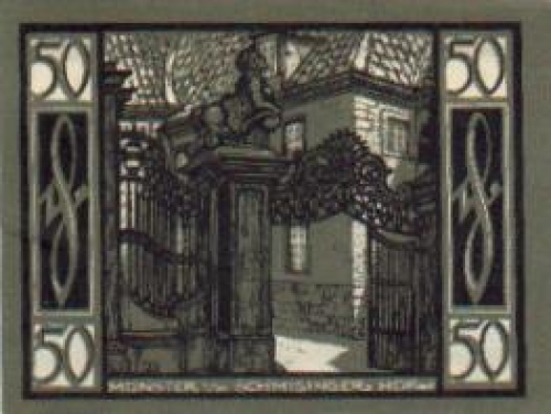 Münster Städtenotgeld Wert 50 Pfennige Schmisinger Hof, 1921