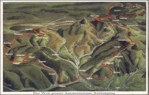 53520 Nurburgring Largest car racetrack map *approx. 1940
