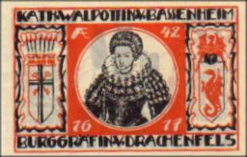 53639 Konigswinter city emergency money 25 pfennigs Countess Drachenfels 1921