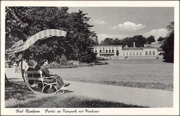 61231 Bad Nauheim Kurpark mit Kurhaus gebr. ca. 1950