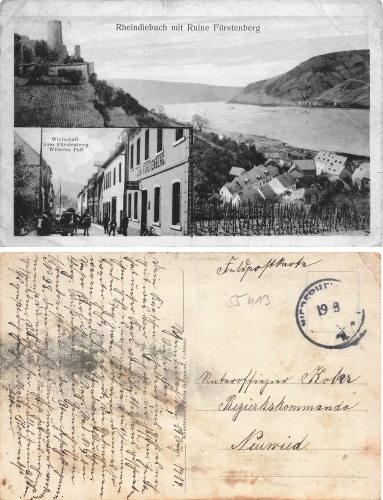 55413 Rheindiebach Wirtschaft zum Fuerstenberg o 19.8.1914