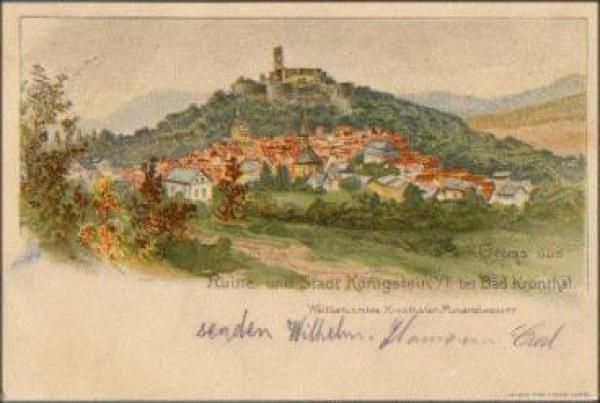 61462 Konigstein Taunus ruin artist card o April 1, 1907