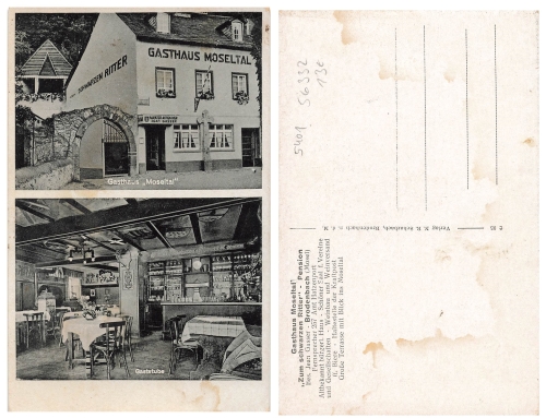 56332 Brodenbach Mosel Gasthaus Moseltal zum schwarzen Ritter * um 1930