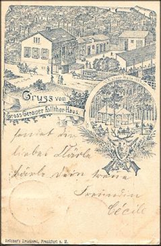 Gross Gerau Fallthorhaus Blaulitho o 07.07.1897