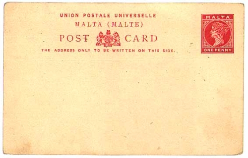 Malta postal stationery one penny * approx. 1900