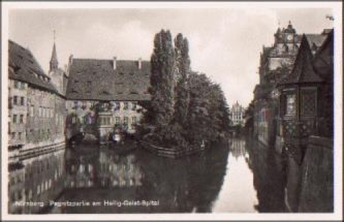 Nürnberg Pegnitzpartie am Heilig-Geist-Spital * ca. 1940