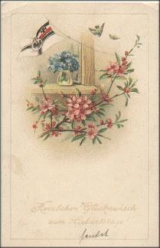 Patriotica WWI, black-white-red, flowers o 7.1.1918