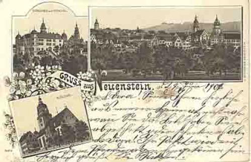 Neuenstein Hohenlohekreis Braunlitho o 24. 06.1901