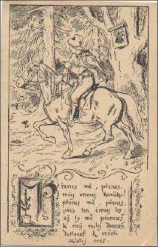 Horse artist card Ales, o 29.12.1933
