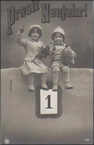 Children, New Years card, series No. 3198, gebr. circa 1920