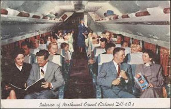 DC-6B Northwest Orient Airlines interior view cabin o 08/14/1965