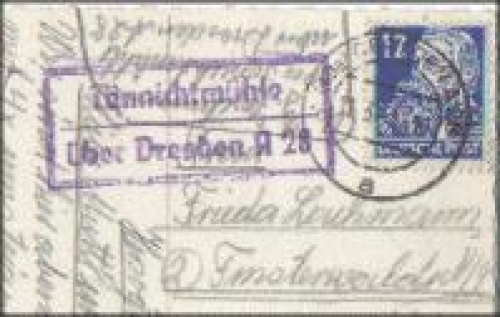 01723 Tannichtmuhle country postmark o 11.3.1950 on postcard