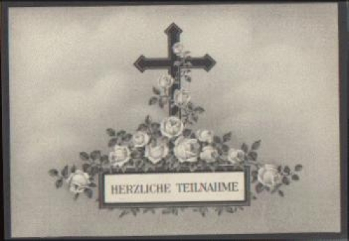 Rosen Trauerkarte k. AK-Einteilung * ca. 1930