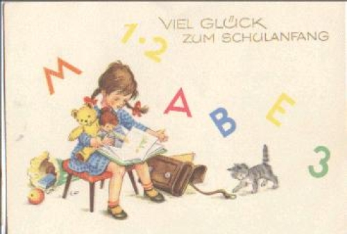 School child with fibula artist sign. EP cat Teddy gebr. 09/02/1962