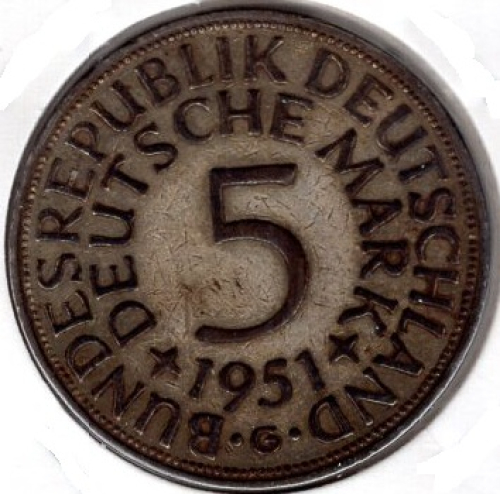 5 D-Mark 1951 G BRD
