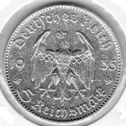 Jäger 0357 - 5 Reichsmark 1935 E Garnisonskirche Silbermünze