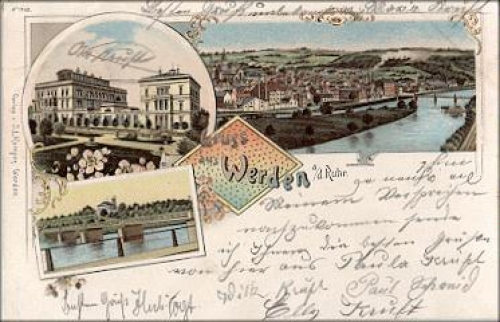 Werden Essen Ruhr Farblitho o 23.10.1899