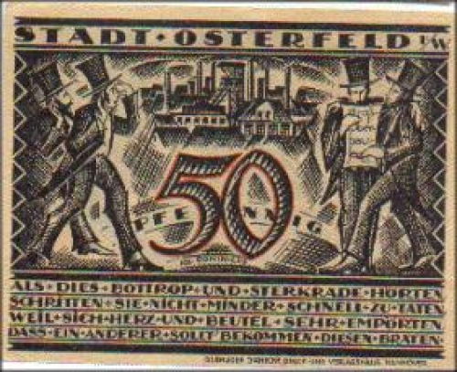 46100 Osterfeld city emergency money worth 50 pfennigs 1921