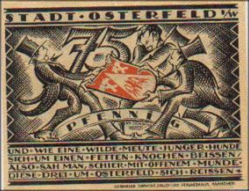Osterfeld Oberhausen city emergency money 75 pfennigs 1921