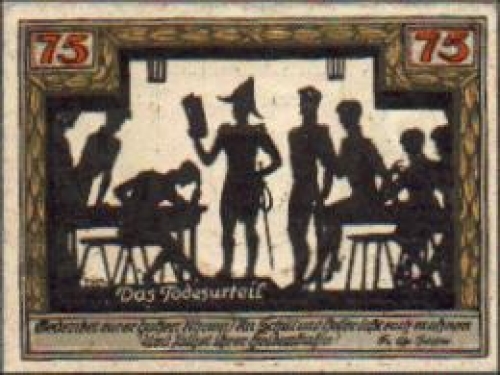 46460 Wesel city emergency money 75 Pfennig The death sentence 1921