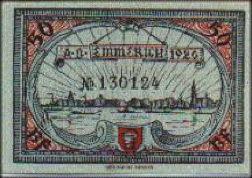 46468 Emmerich, city emergency money, value 50 pfennigs 1920