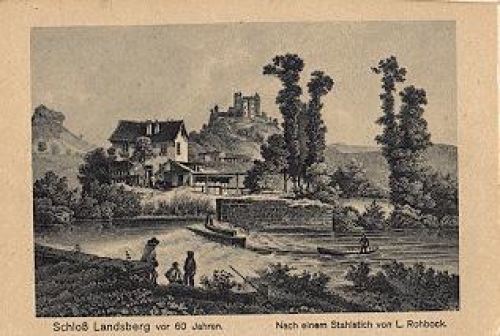 98617 Landsberg Schloss Stahlstich von L. Rohbock * ca. 1920