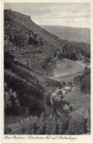 Bad Kudow, Dörnikauer Tal mit Rabenkoppe o 13.5.1940 Schlesien 