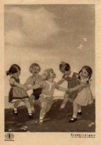 Advertisement Indanthren Kinderreigen artist card W. Ivttner * approx. 1930