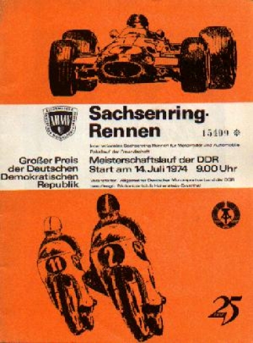 Zeitschrift, Meisterschaftslauf der DDR, Großer Preis für Motorräder, 14.07.1974