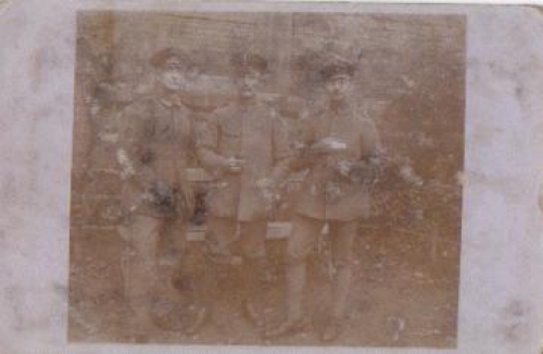 German soldiers military WW1. Real photo used 1915