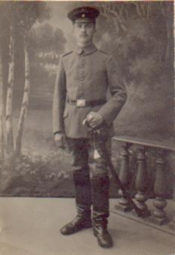 German soldier military WW1. Real photo used August 22, 1916