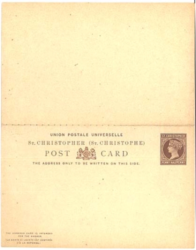 St. Christopher stationery with reply card circa 1900