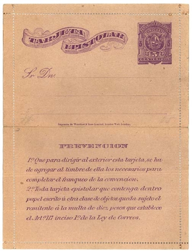 Uruguay letter card stationery *ca. 1900