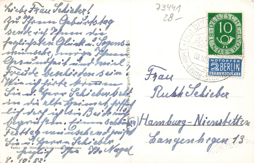 73441 Bopfingen postcard o 8.10.1957