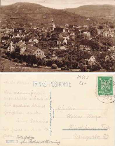 Künzelsau vom Zollstock o 16.08.1926