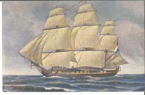 Marine Galerie 180 Holländische Fregatte Künstlerkarte Chr. Rave *ca.1910