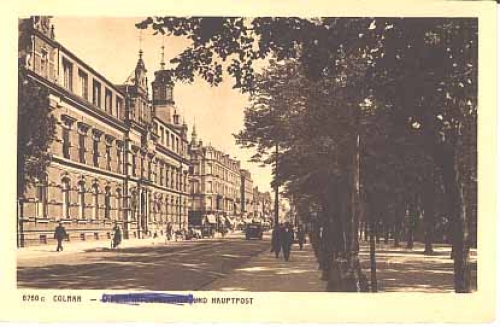 Colmar Adolf Hitler Strasse und Hauptpost * ca.1938