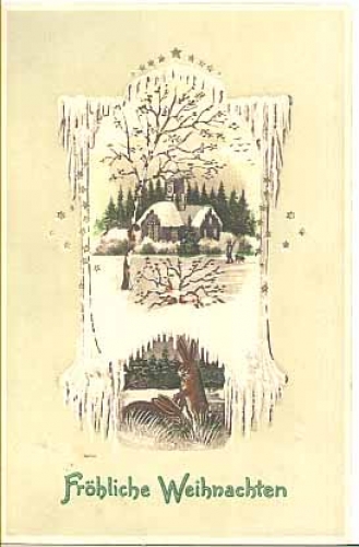 Merry Christmas greeting card used circa 1910