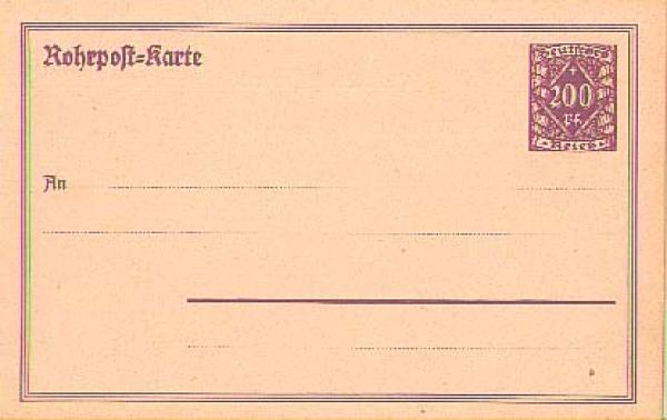 Pneumatic post card 200 Pf *